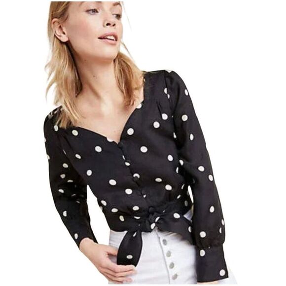 Moon river padme polka dot blouse size Medium - Picture 1 of 8